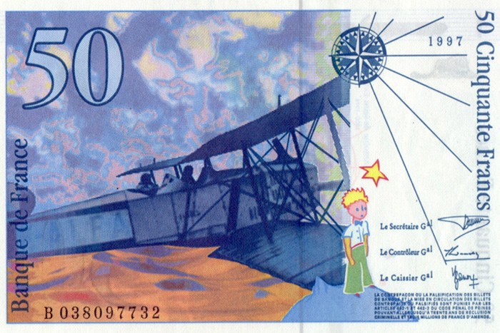 Billete de 50 francos (reverso)